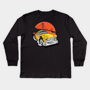 TAXI CAR MONSTER Kids Long Sleeve T-Shirt